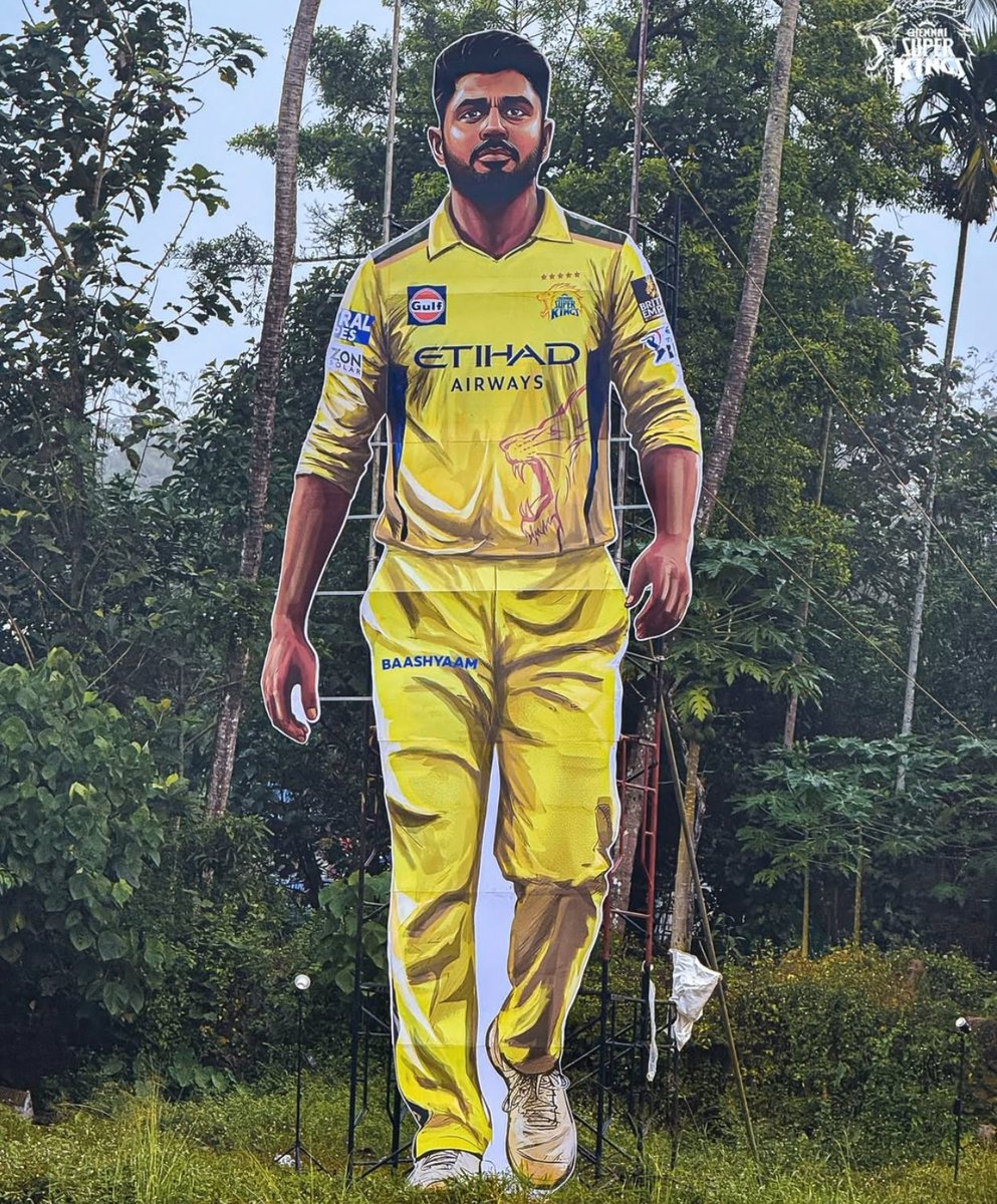 CricCrazyJohns's tweet image. A SPECIAL WELCOME BY CSK FOR SANJU SAMSON 💛