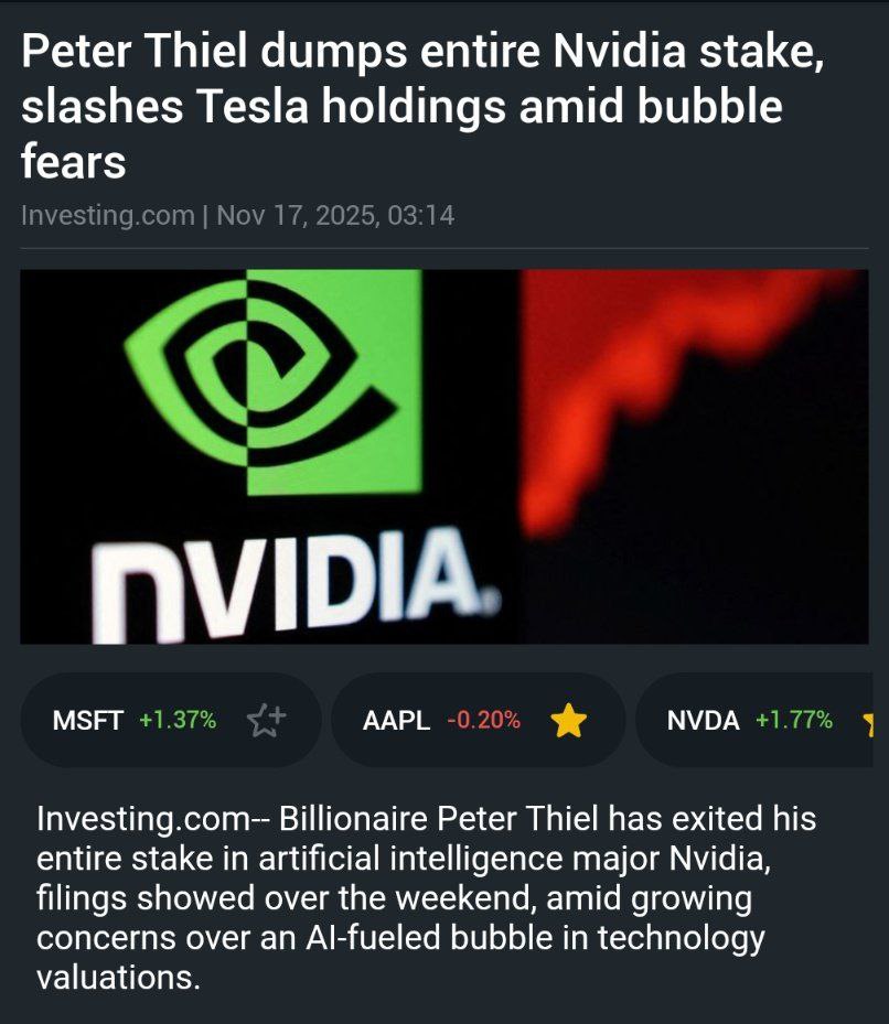 SignsOfBubble's tweet photo. Signs of a bubble 🫧 is visible.

Peter Theil dumps the entire Nvidia stake, slashes Tesla holding amid Bubble fears.

https://t.co/P6fb6lmmgx

Bubble is the only token that makes sense on BNB Now.

0x0EcceA01AF3A448a96b8DB80a8Fc2cF9fC714444 https://t.co/XQrG1v85tn