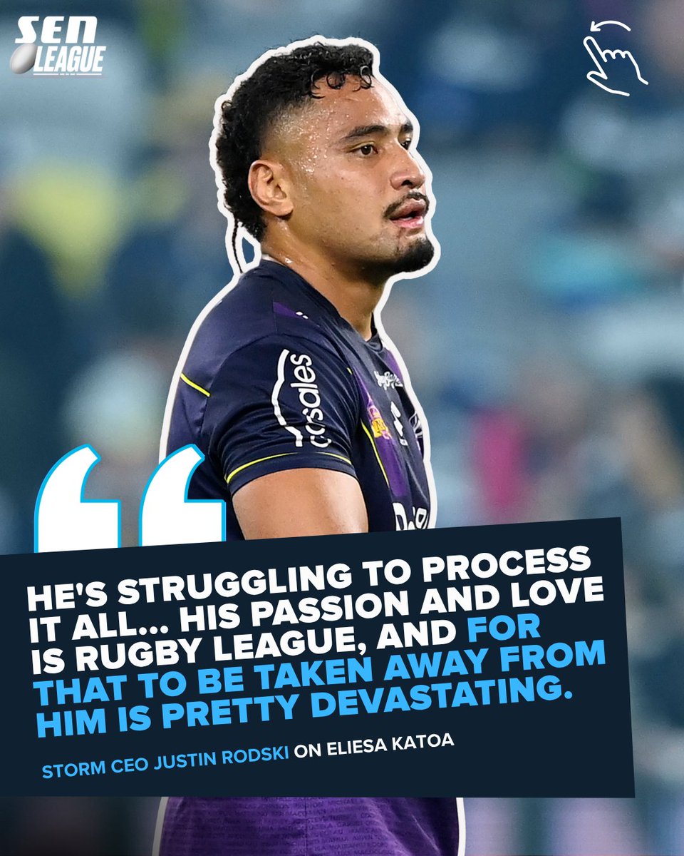 SENLeague's tweet image. @storm CEO Justin Rodski provided an update on Eli Katoa on SEN, revealing the second rower is "struggling to process" the news he'll be out for the entire 2026 season.

Wishing you a speedy recovery Eli ♥

#NRL