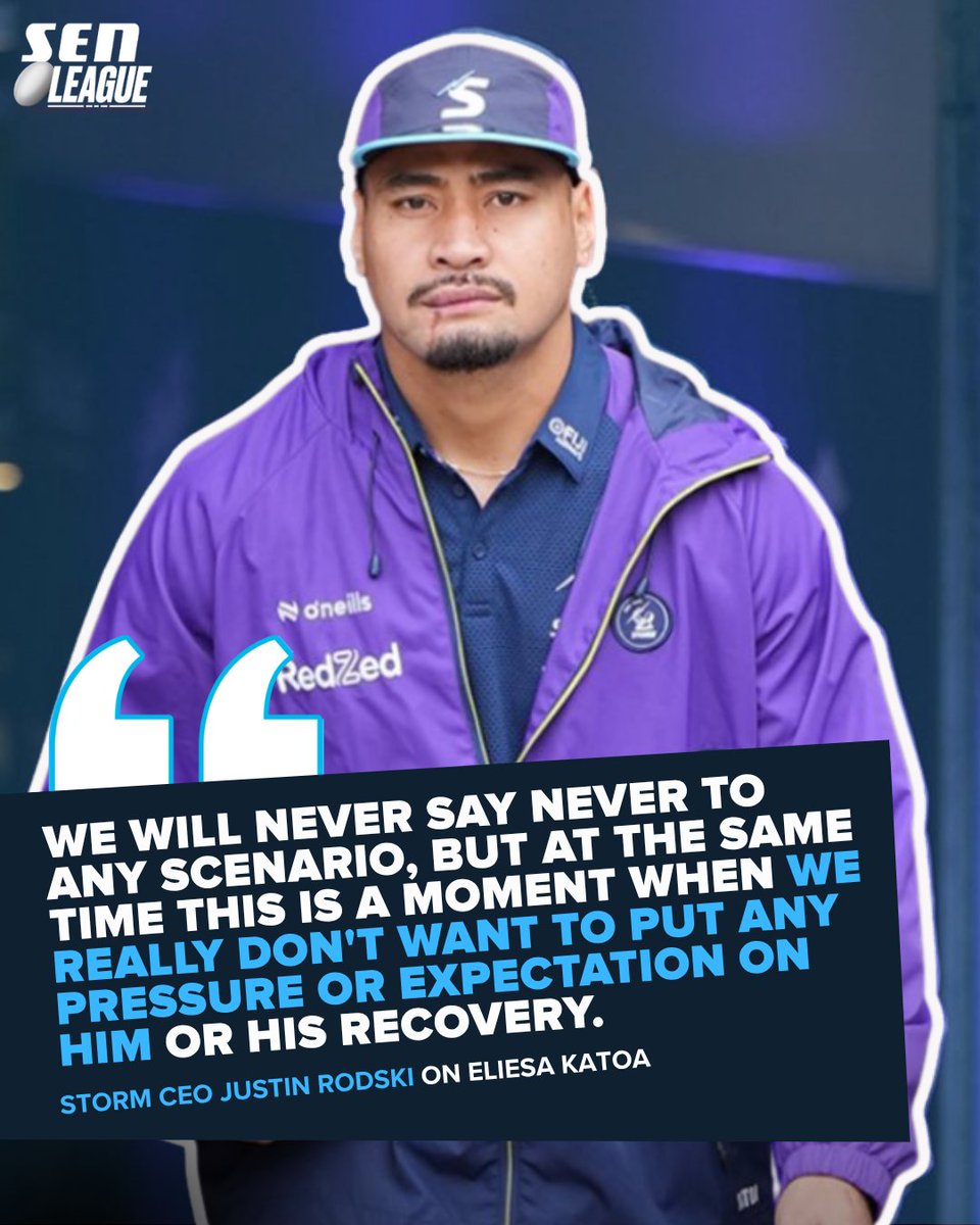 SENLeague's tweet image. @storm CEO Justin Rodski provided an update on Eli Katoa on SEN, revealing the second rower is "struggling to process" the news he'll be out for the entire 2026 season.

Wishing you a speedy recovery Eli ♥

#NRL