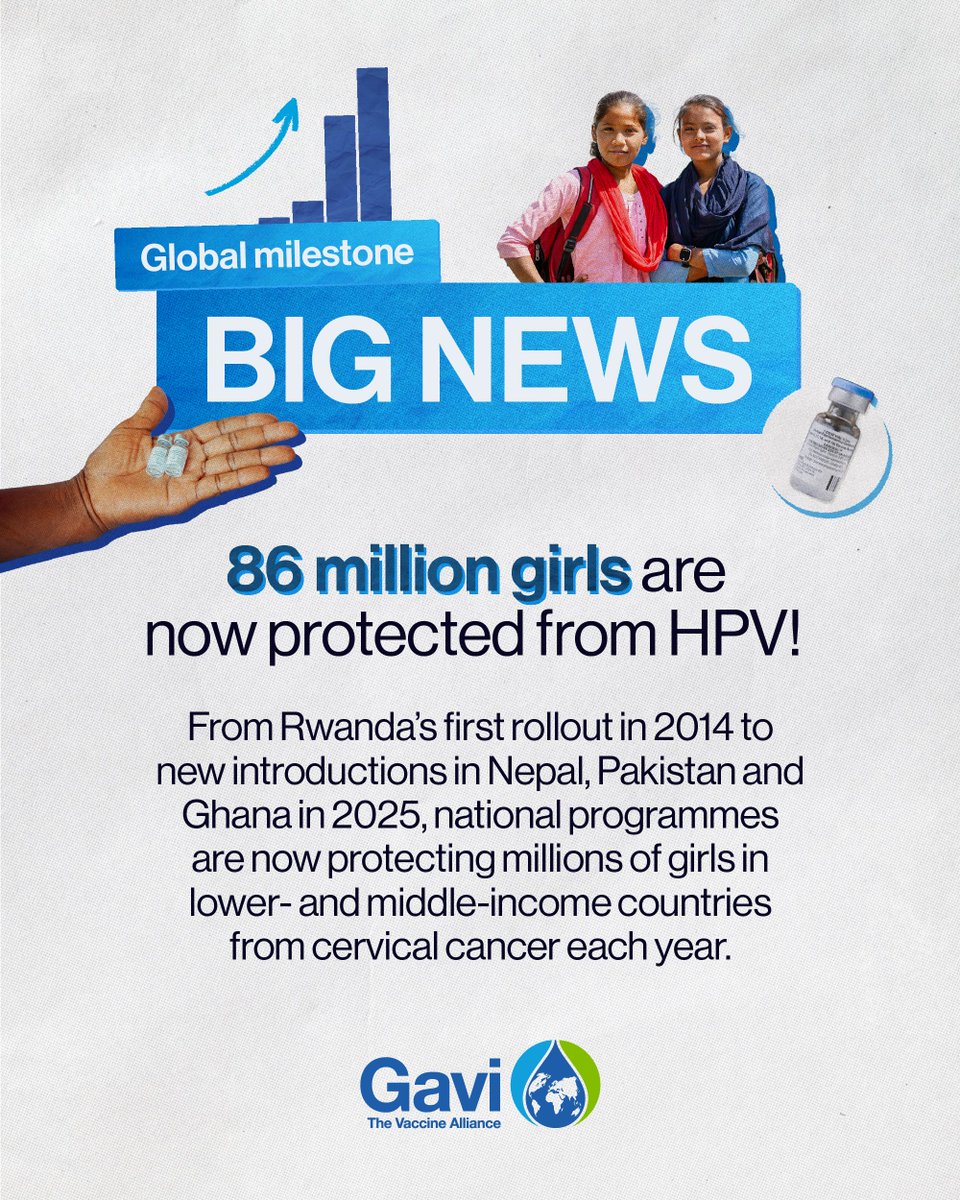 KILELEHealthKE's tweet photo. 86 million girls in lower-income countries are now protected against the leading cause of cervical cancer! We congratulate @gavi and partners for this incredible milestone in the fight against this devastating disease: https://t.co/GNtEXy3nfq https://t.co/Euc39qWuL9
