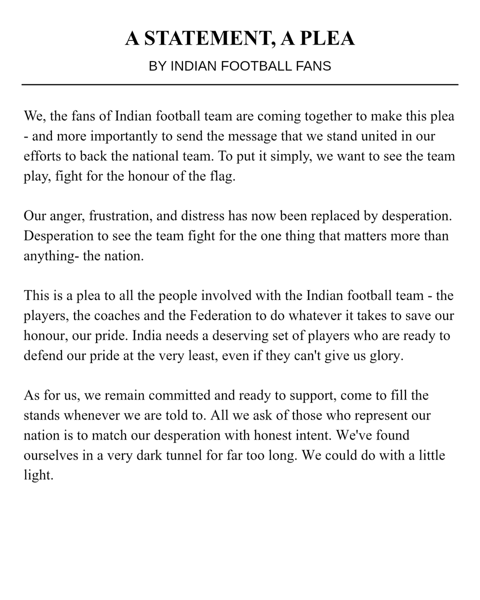 IFTWC's tweet image. All we can do is plead. 🇮🇳⚽️