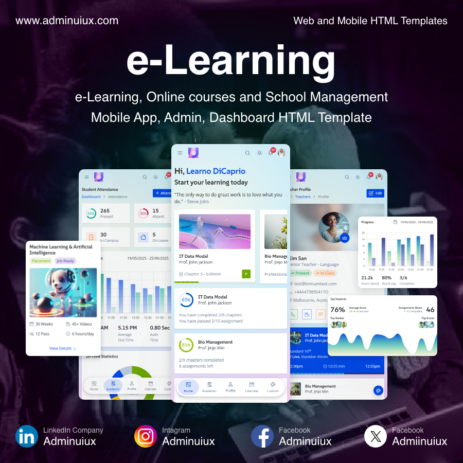 Admiinuiux's tweet image. zurl.co/s3eBP

Online Learning - Courses - Education Management web app AdminUIUX Bootstrap themes and HTML templates #BootstrapThemes #HTMLTemplates #AdminDashboard #UIUX #Frontend #WebDesign