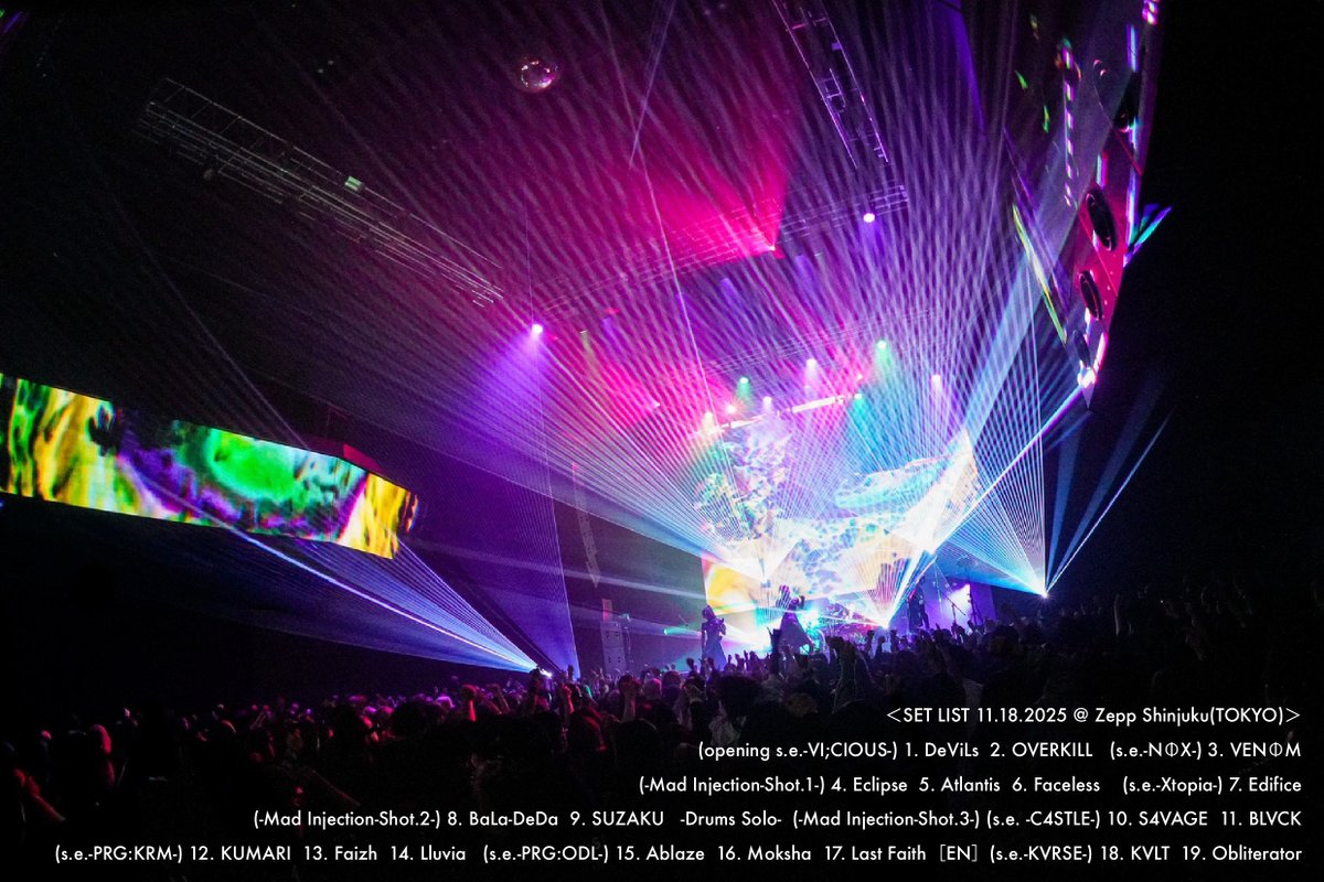 JILUKA_official's tweet image. 【JILUKA LIVE #602】
■2025年11月18日（火）
■東京・新宿 
Zepp Shinjuku(TOKYO)
---
JILUKA 10th Anniversary
WORLD TOUR 2025
「THE KVLT」-JAPAN-
10周年記念・全国10都市ツアー
＜ファイナル：東京公演＞

ご来場いただきました皆様、
ありがとうございました！

pic by @Lestat_cm_pro