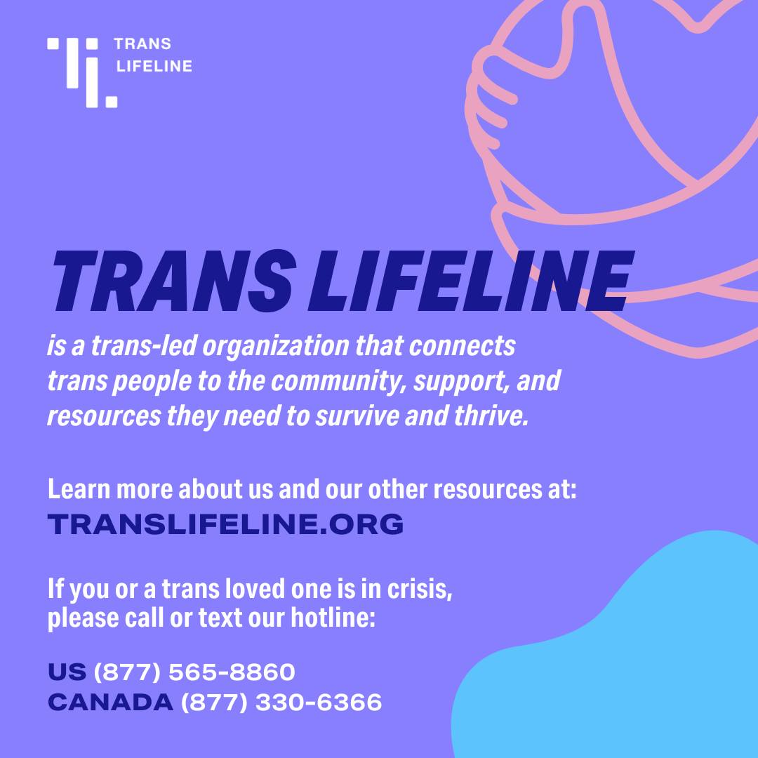 mentalhealthMD's tweet image. Trans Lifeline offers peer support for trans people, by trans people—providing a safe, understanding space when you need someone who gets it.

For support, call (877) 565-8660. or visit:  sbee.link/x9e8cqnmty. 

#TransLifeline #SupportTransYouth #LGBTQSupport