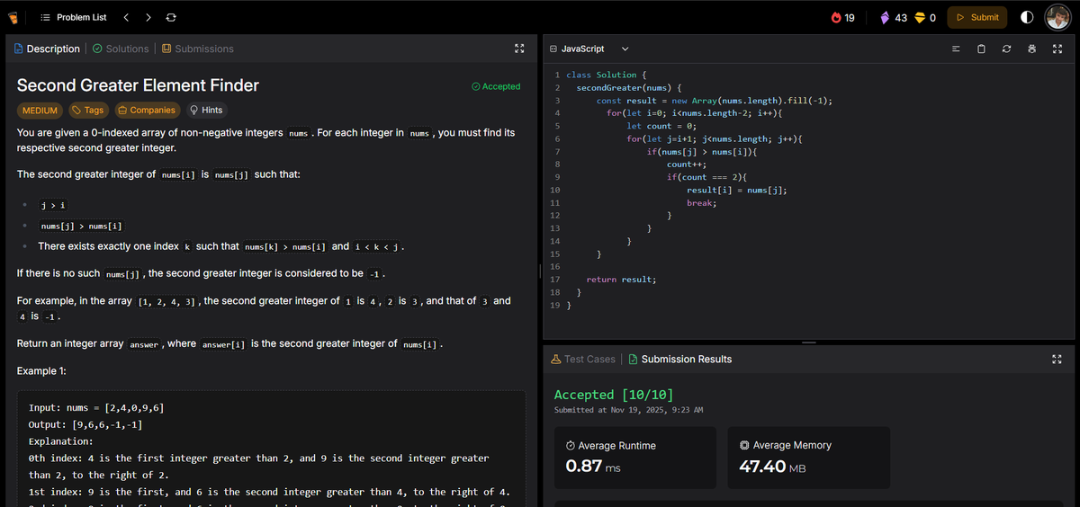 iamabhishek012's tweet image. #Day5 of #30DaysCodingChallenge
DSA with Java (Part-2) on Masterji app
Today solved a question based on second maximum element 
Learning one step at a time.
@Hiteshdotcom @ChaiCodeHQ