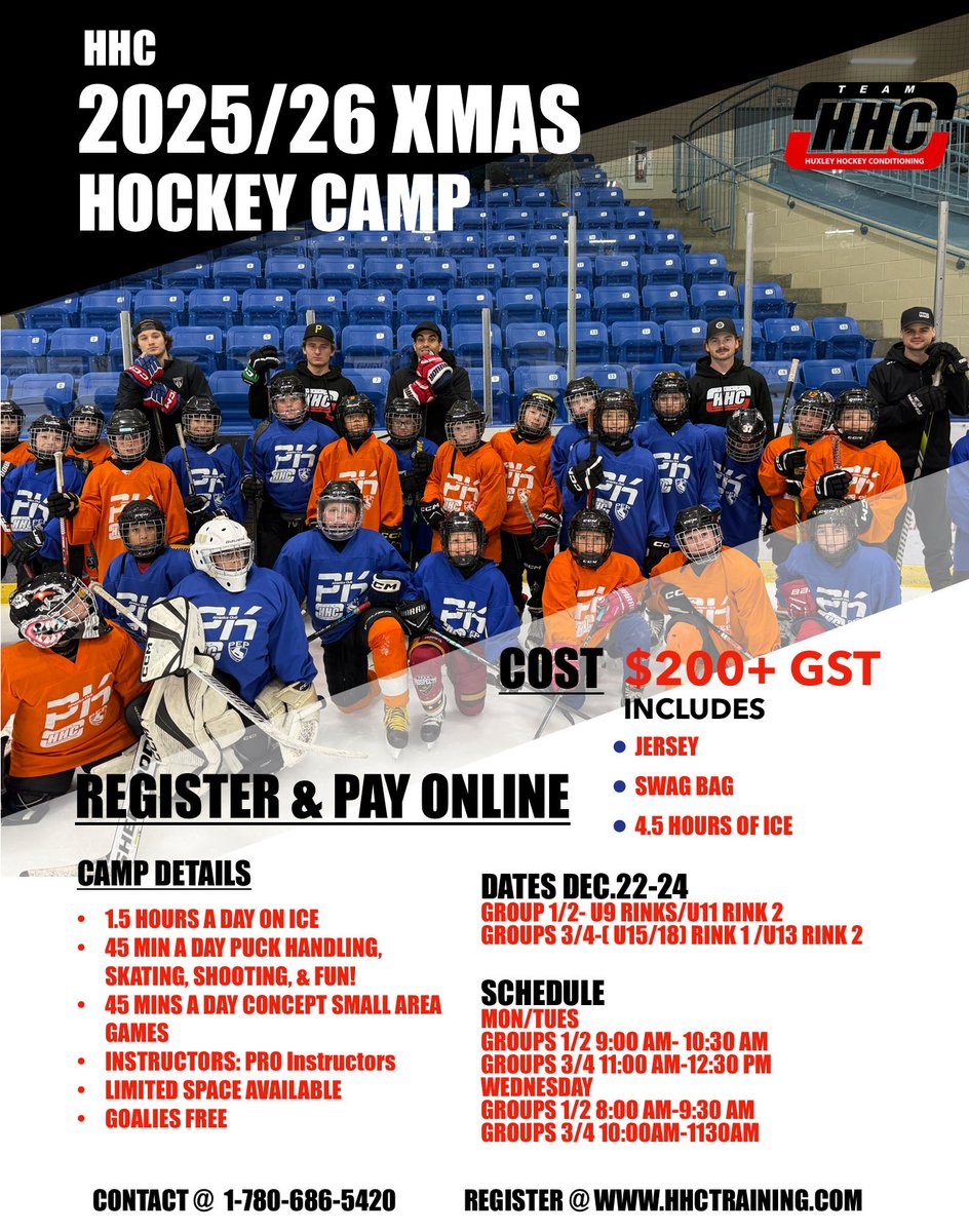 WE ARE LIVE!  HHCTRAINING.COM WEBSITE IS UP &amp; RUNNING!  REGISTRATION FOR OUR @townofwainwright ANNUAL XMAS CAMP IS NOW OPEN &amp; YOU CAN REGISTER &amp; PAY ON OUR WEBSITE !