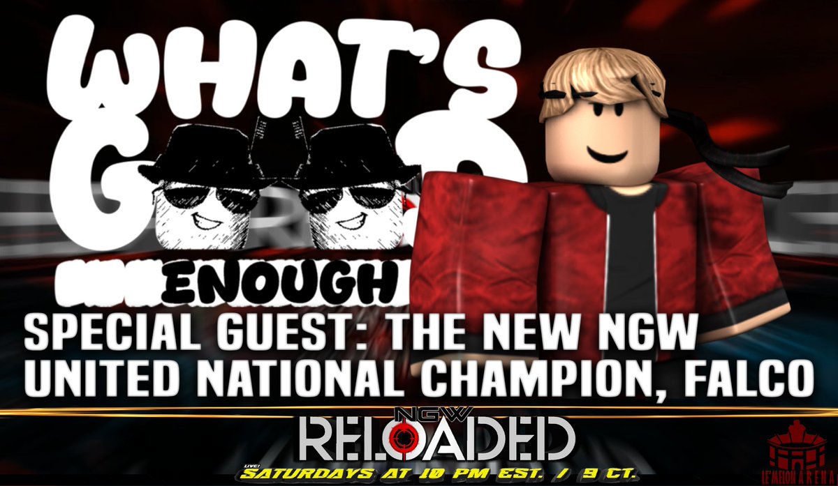 NGWRoblox's tweet image. 11-22-25 | With the @millennfighter coming back home to re-claim @NGWRoblox gold, our very own @OfclyGoodenough will invite the new United National Champion, Falco, as a guest on the hit Ro-Wrestling talk show: What&apos;s Good(enough), live from the Le&apos;Melon Arena!