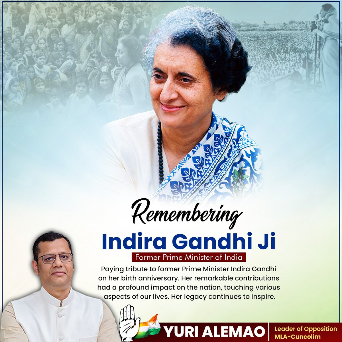 Yurialemao9's tweet image. Remembering #IndiraGandhi