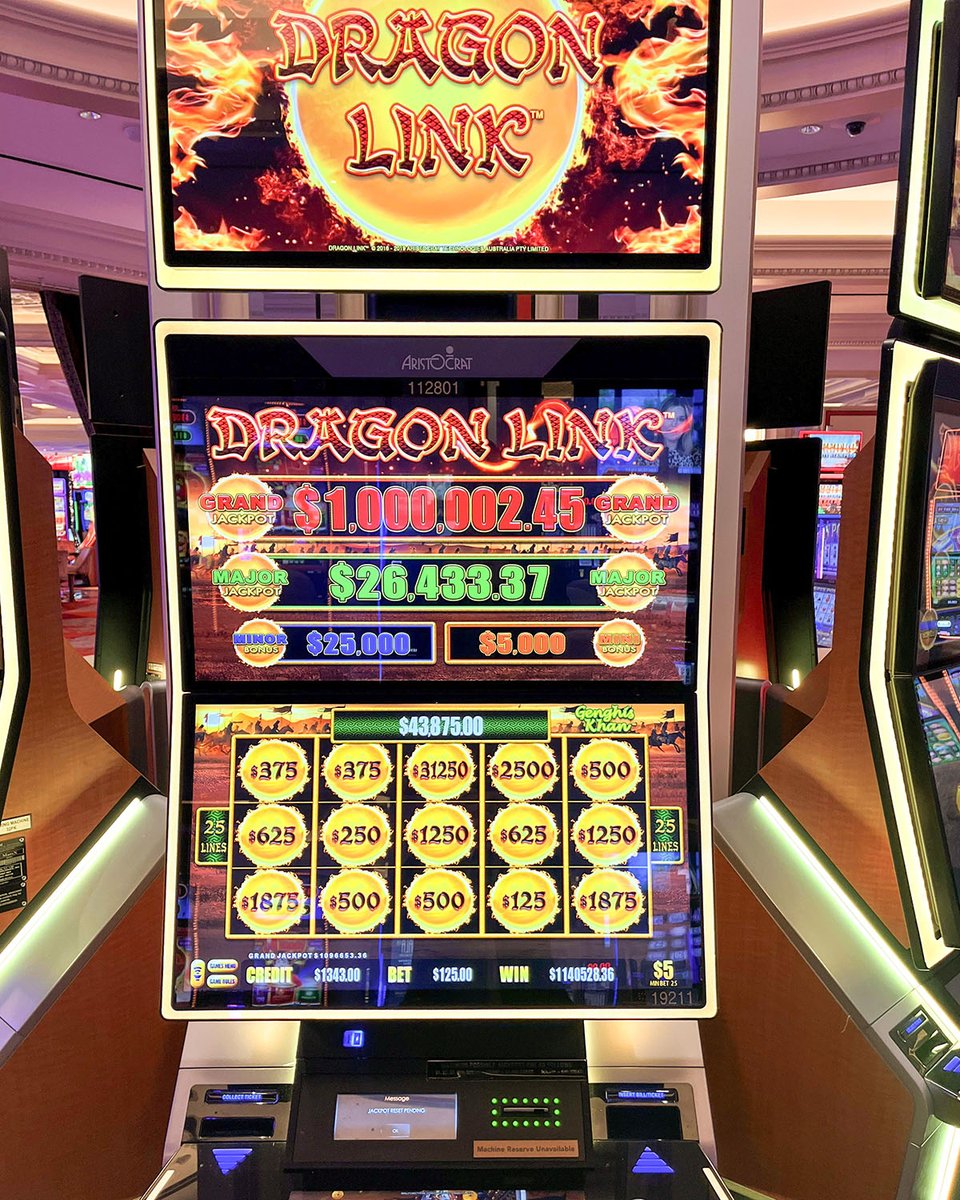 火曜にベネチアンカジノでスロットマシンのドラゴンリンクをプレイした客が$114万のジャックポットを獲得した。
