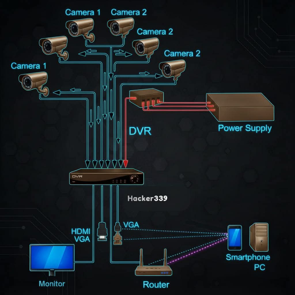 Afghan_Engineer's tweet image. CCTV System Overview.

A quick look at how cameras, DVR, power supply, and your devices all connect to keep your place secure. 📡
#CCTV #SecuritySetup #HomeSecurity