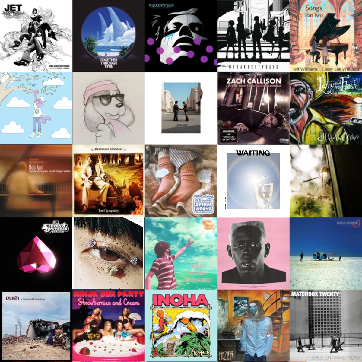 Artrix_SSB's tweet photo. So I may have gotten a bit carried away...

Here's top 50 all time manually selected with no repeating artists (aside from same person different project stuff)

Kudos to anyone who can recognise the titleless albums, I'll have a cheatsheet below 🫡 https://t.co/zwEc6tXkMt