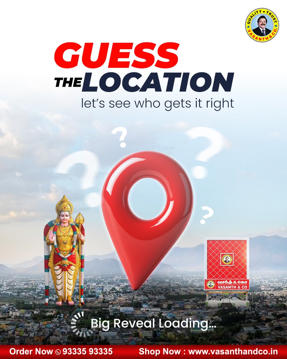 vasanthandco_in's tweet image. Seeking the blessings of Lord Murugan as we prepare for our grand opening! 🙏

Can you spot the iconic location? Tell us your best guess in the comments! The Vasanth &amp;amp; Co. family is expanding!

#GuessTheLocation #BigRevealLoading
#VasanthAndCo #NewShowroom #GrandOpeningSoon…