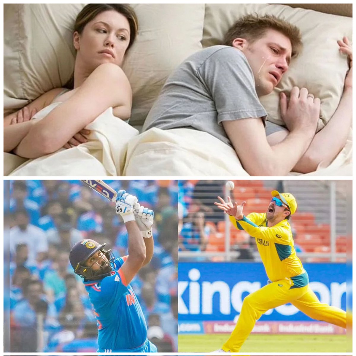 Her: He must be thinking about other girls

Him: Over ke 10 runs aa gaye the Rohit bhai