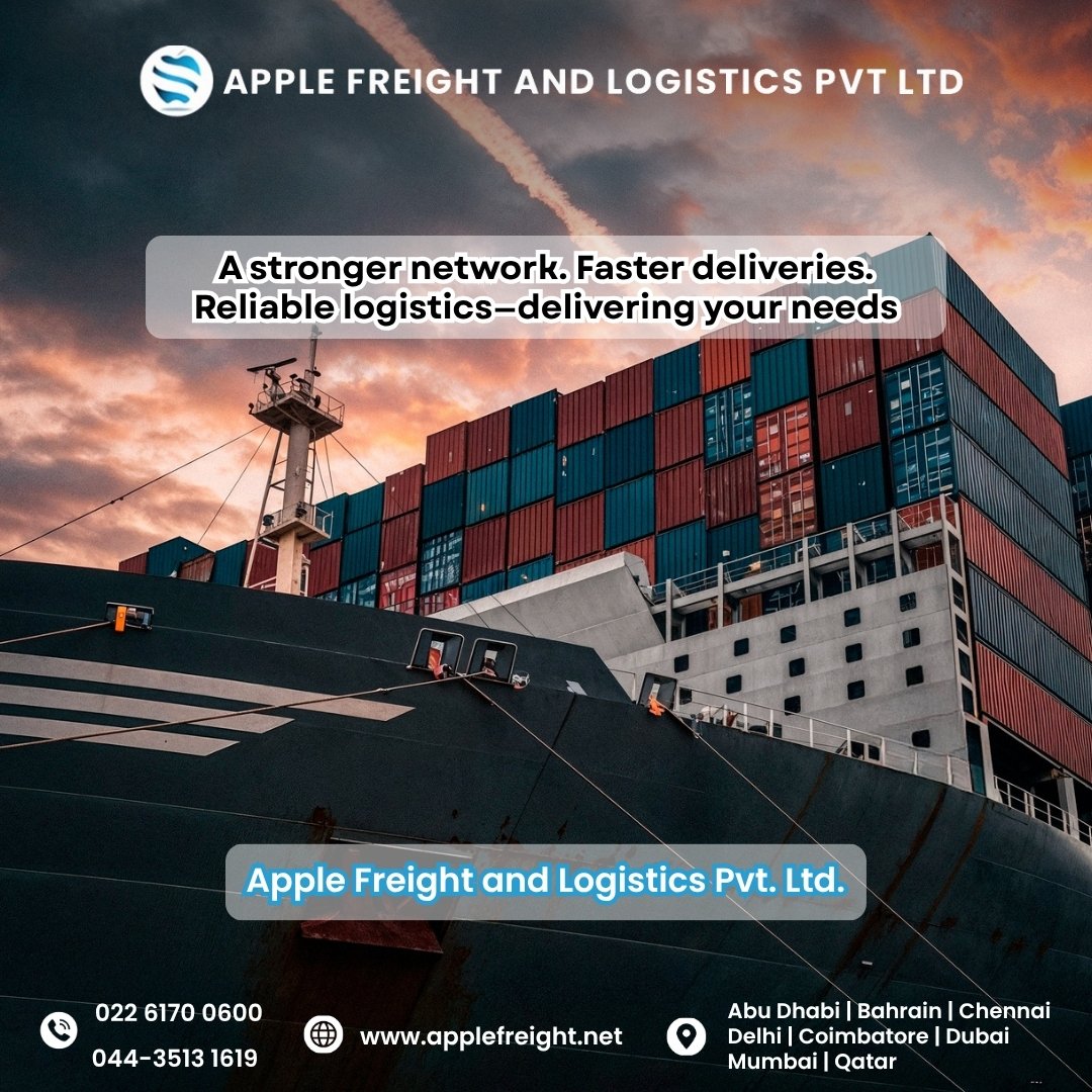 applefreight's tweet image. A stronger network. Faster deliveries. Reliable logistics—delivering your needs.

📞 Contact: 044-3513 1619 | 022-6170 0600
🌐 Website: applefreight.net
.
.
.
.
.
#FreightForwarding #GlobalShipping #CargoSolutions #LogisticsSolutions #InternationalFreight