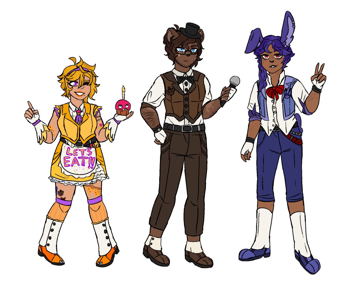 RoxyLLArts's tweet image. My #fnaf1 #fnaf au humanoid designs