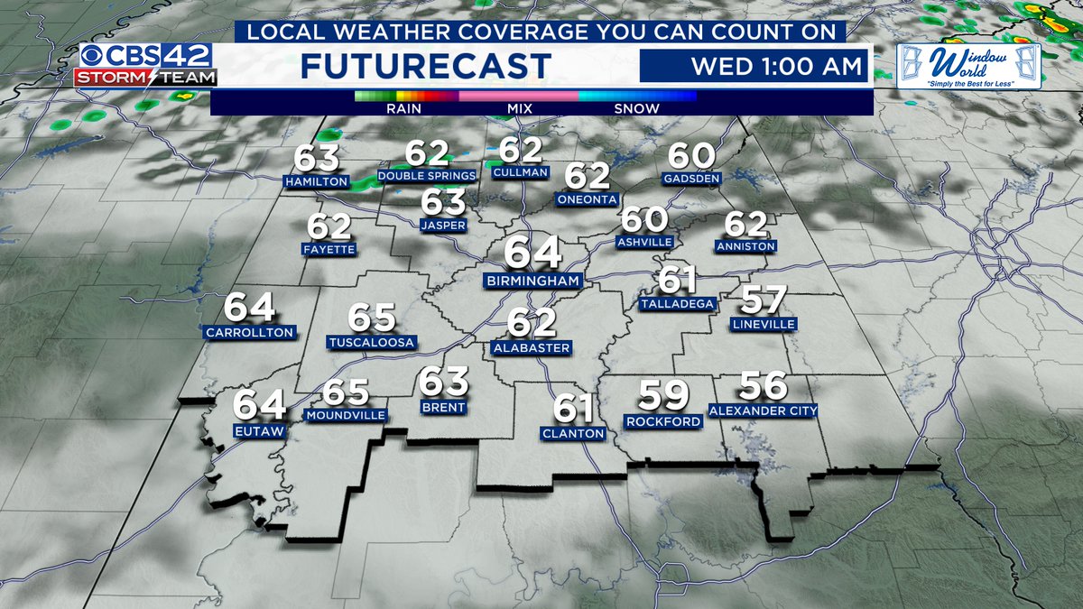 Dave_Nussbaum's tweet image. There could be a few showers along and north of US 278 across North Alabama tonight. #alwx #cbs42
