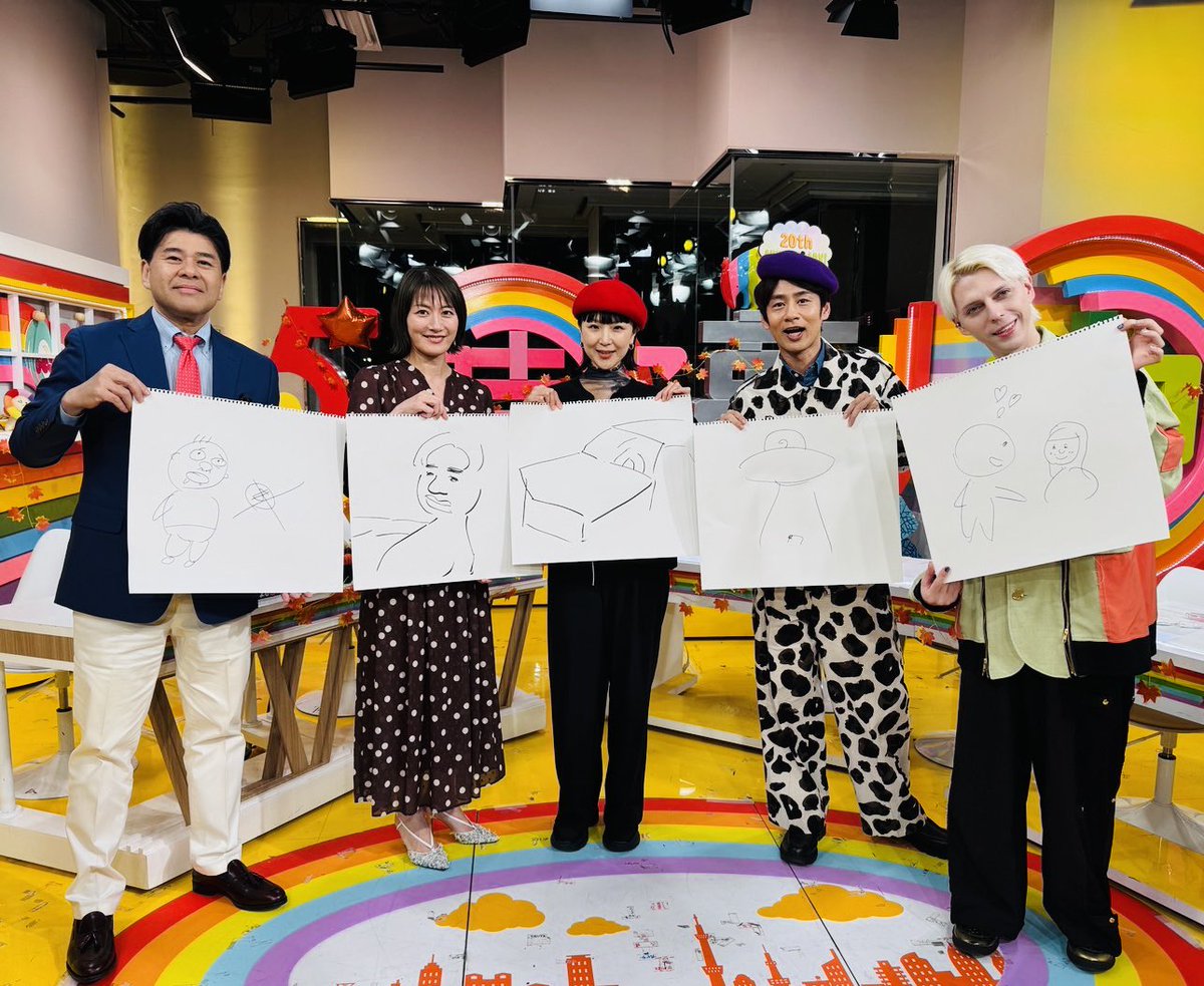 gojimu's tweet image. くすぐりの克服法を追跡👐
克服に確実な方法は無いそうですが、和らげる方法をいくつか実践！
くすぐり美人コンテスト主催のMIYAMOTO氏にもお話をうかがいました✨️
絵スチャーゲームは松田さんが中丸画伯にチャレンジ🎨
松田チームの垣花さんが読み取り力の高さを発揮し勝利✌️

#gojimu