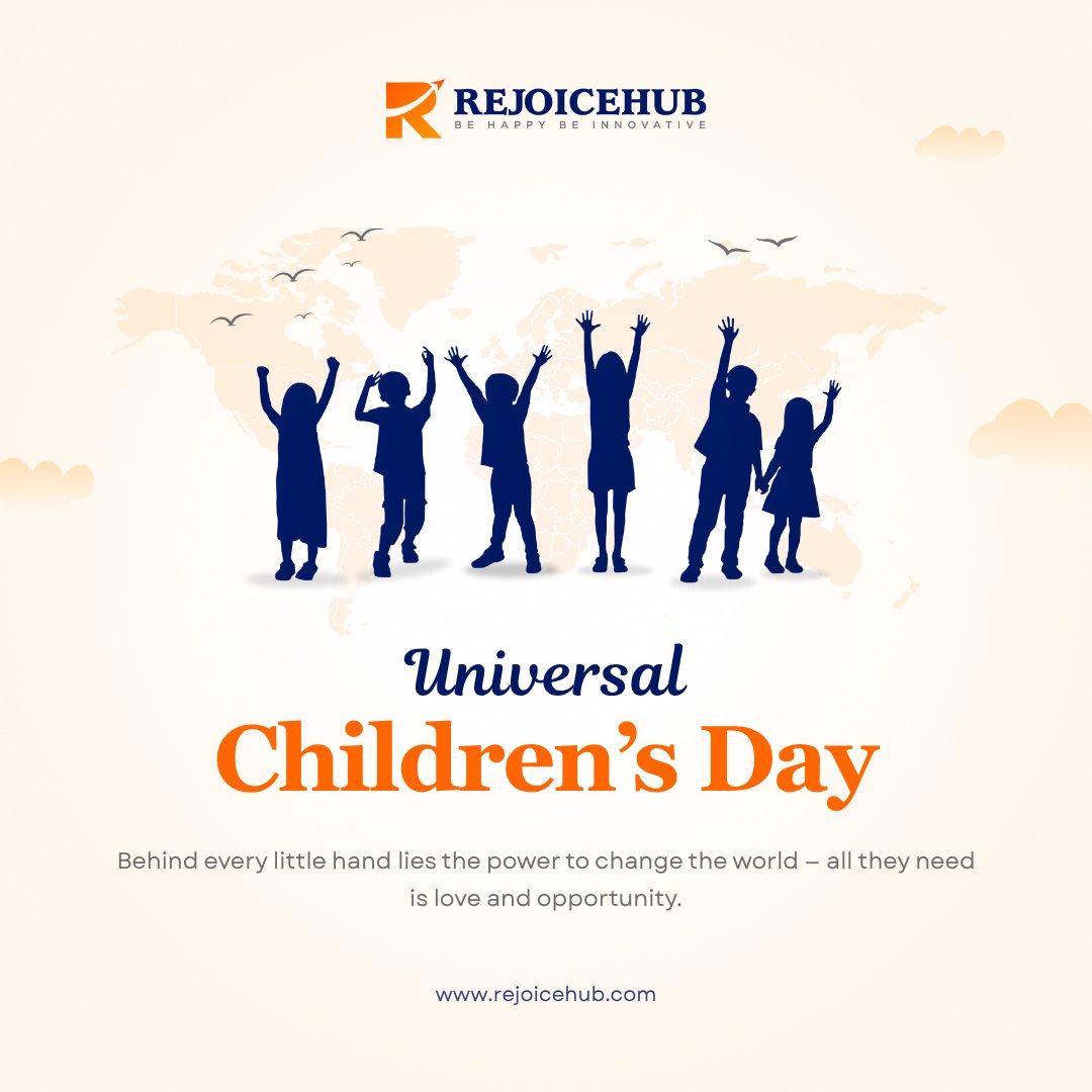 Rejoicehub's tweet image. Universal Children's Day🌍✨
Every child is a new beginning of hope, joy, and endless possibilities.
.
.
#rejoicehubllp #UniversalChildrensDay2025 #ChildrensDay #WorldChildrensDay #ForEveryChild #CelebrateChildhood #FutureBeginsWithChildren #InspireTheFuture #EmpowerYoungMinds