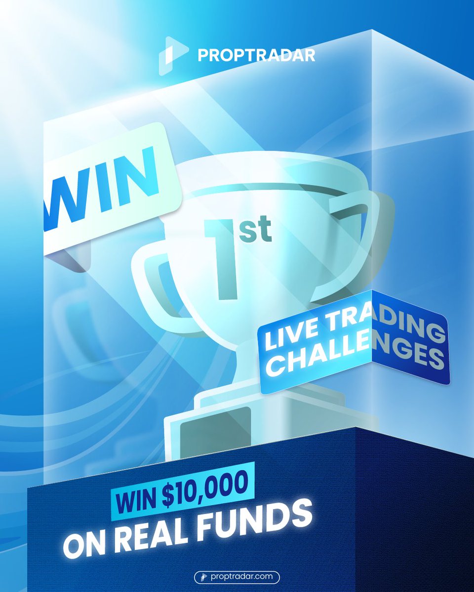 proptradar's tweet image. Your Challenge is Live: Trade for Real Funds!

Enter the competition now to win $10.000 in real money as your initial trading capital.

Prove your trading mastery and secure your funded account.
Apply Now: proptradar.com

#trade #TradingCommunity #Crypto #trade #invest