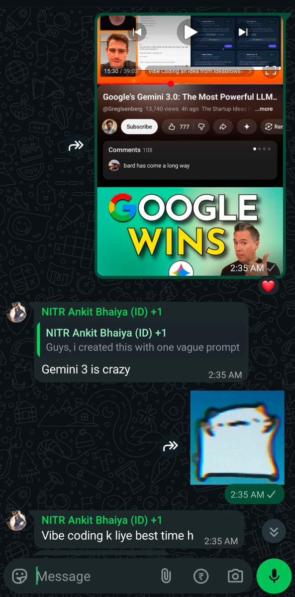 Nishkarsh_UX's tweet image. What’s your next search going to be?
“How to replace my front-end dev friend”? 😂

Exams are still going on..
but we’ve already decided that vibe coding is next on our list.

And right in the middle of all this, Google drops it.

Perfect timing 😄
@Ankyyytt 
#UX #VibeCode #Google