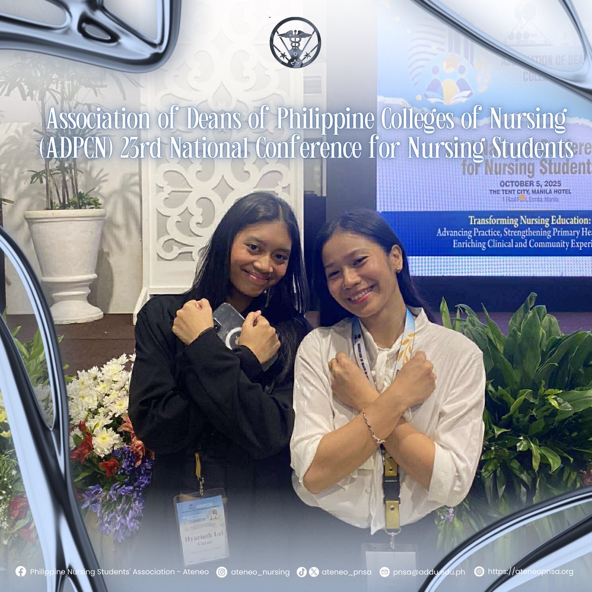 ateneo_nursing's tweet image. 𝐑𝐚𝐢𝐬𝐢𝐧𝐠 𝐭𝐡𝐞 𝐁𝐚𝐧𝐧𝐞𝐫 𝐨𝐟 𝐄𝐱𝐜𝐞𝐥𝐥𝐞𝐧𝐜𝐞 𝐚𝐭 𝐭𝐡𝐞 𝐀𝐃𝐏𝐂𝐍 𝟐𝟑𝐫𝐝 𝐍𝐚𝐭𝐢𝐨𝐧𝐚𝐥 𝐂𝐨𝐧𝐟𝐞𝐫𝐞𝐧𝐜𝐞