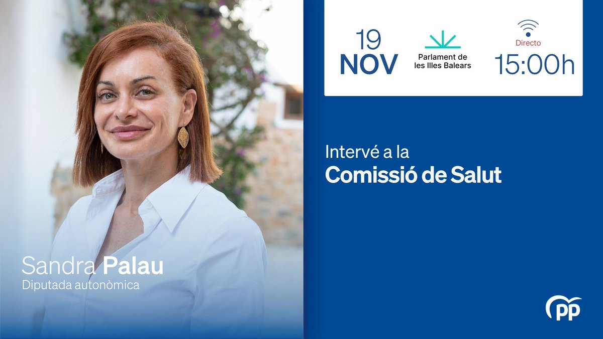 🏛️ La diputada autonòmica <a href="/sandrapalau/">Sandra</a> intervé avui a la Comissió de Salut.
      
🔗  La podeu seguir aquí: youtube.com/watch?v=4eqLAP…