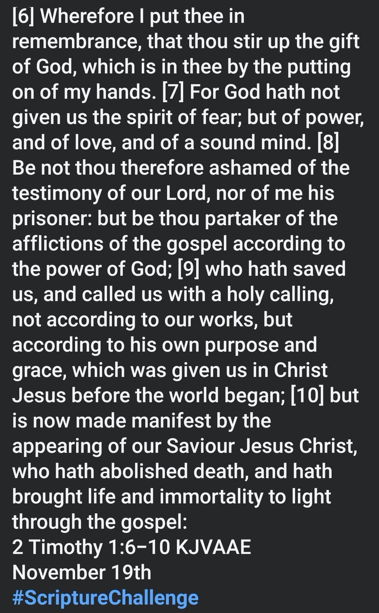 dwaynetmoore's tweet image. November 19th 
#ScriptureChallenge