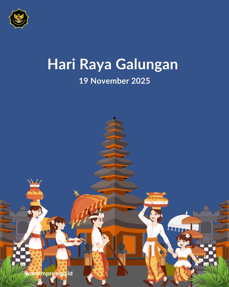 Selamat Hari Galungan bagi seluruh #sahabatwantimpres yang merayakan. 🙏🏻

Semoga perayaan ini dapat menjadi wujud syukur atas anugerah Tuhan Yang Maha Esa, serta kesempatan untuk mempererat hubungan antarumat, keluarga, dan masyarakat.

#HariGalungan #Galungan2025 #Wantimpres