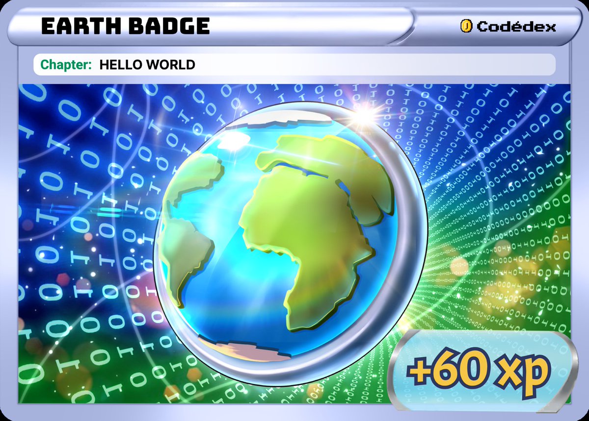 _anaklucu_'s tweet image. I just earned Hello World Badge on Codédex! #Python #Codedex @codedex_io