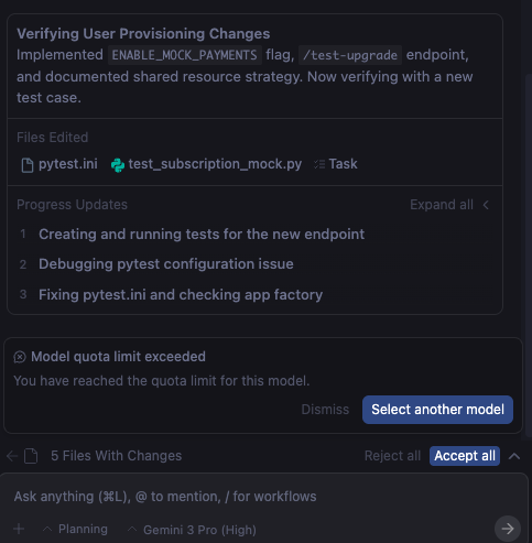 2 minutes, Gemini 3 quota reached <a href="/antigravity/">Google Antigravity</a> why?