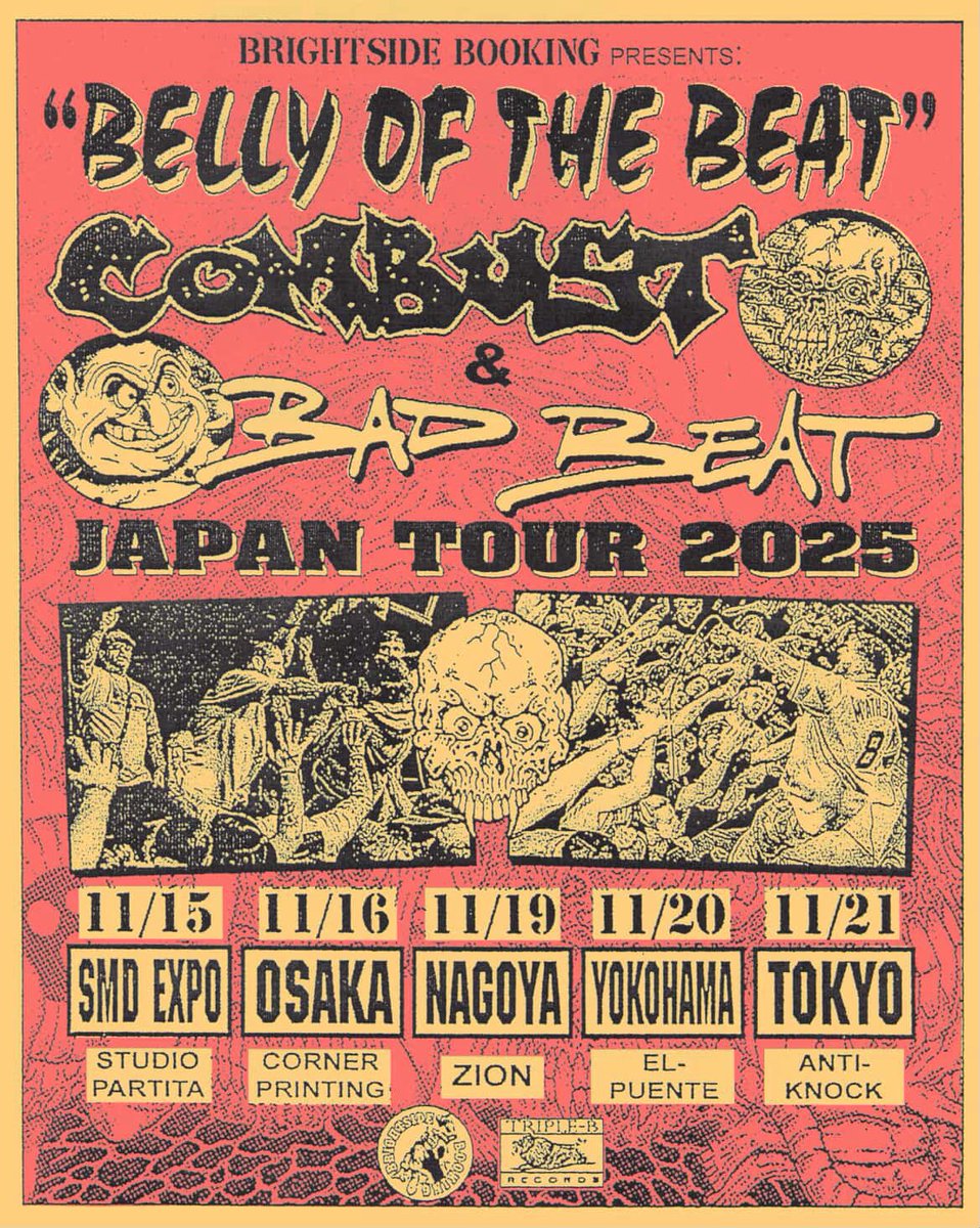 backyardzine_06's tweet image. COMBUST＆BAD BEATのジョイントJPツアーは本日の名古屋から残り3ヶ所🔥