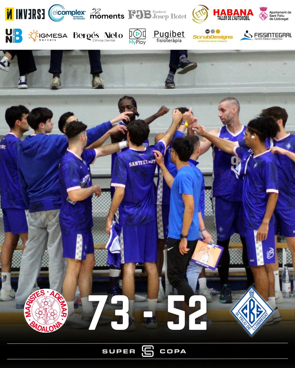 cbsantfeliuenc's tweet image. 🏀 Supercopa Masculina

El nostre primer equip va caure derrotat aquest diumenge davant el Maristes Ademar amb un marcador de 73-52. 

Tot i la derrota, l’equip va mostrar moments de lluita i seguim treballant amb energia per preparar el pròxim partit.

#OrgullCBS #inverseteams