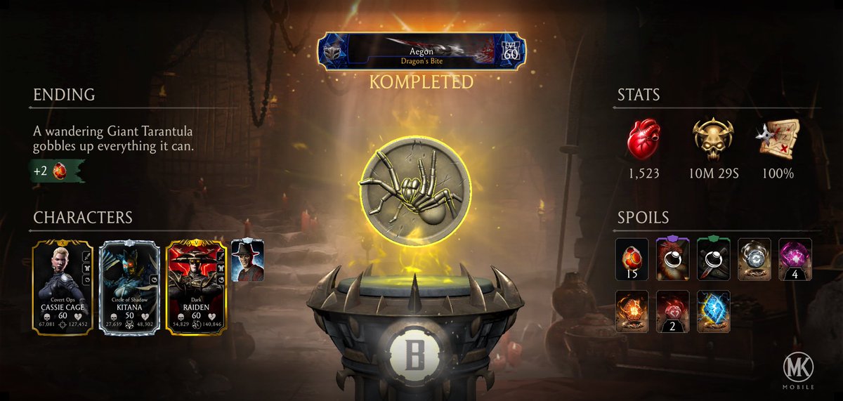 Piquepresidente's tweet photo. I just completed a Krypt Run in Mortal Kombat mobile! Check out my stats. https://t.co/Hbs2jIYoNQ