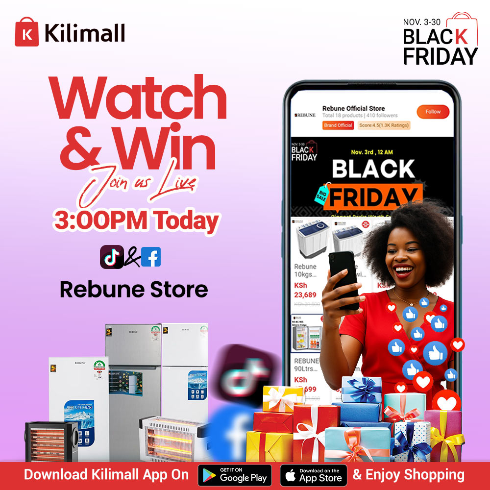 Kilimall's tweet photo. Watch & Win!💃
Join us live on FB and TikTok today from 3pm for mind-blowing Black Friday deals and giveaways courtesy of #Rebune brand and #KilimallBlackFriday
Follow Rebune Store in the Kilimall app via the link>> https://t.co/ktepePCWs9 to improve your chances of winning.
Don't miss out! See you then.
#Kilimall #watchandwin #Rebune #makeover #freegifts #Giveaways