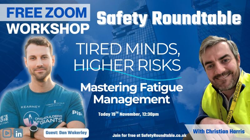 Happening today. Join our live Safety Roundtable and learn how to tackle fatigue before it becomes a risk. 

Register via Zoom 👉 us02web.zoom.us/meeting/regist…

Event Link 👉 linkedin.com/events/tiredmi…