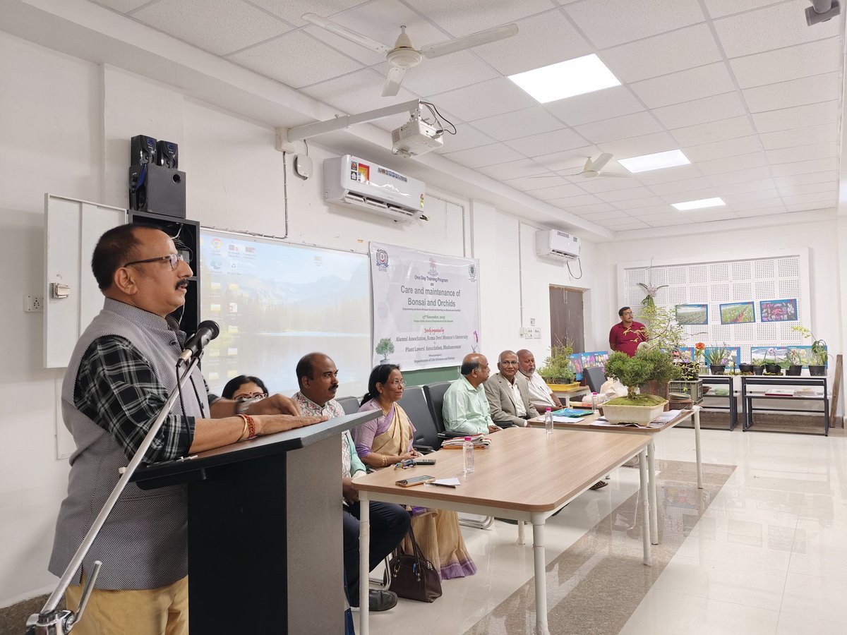 RDWUniversity's tweet photo. One day work shop on "Care and Maintenance of Bonsai and Orchids" Organised by Alumni Association, #RDWU and Plant Lover's Association on 15th Nov 2025. The workshop was inaugurated by Hon'ble VC Incharge Prof. Chandi Charan Rath. https://t.co/sj9gwnGjGf