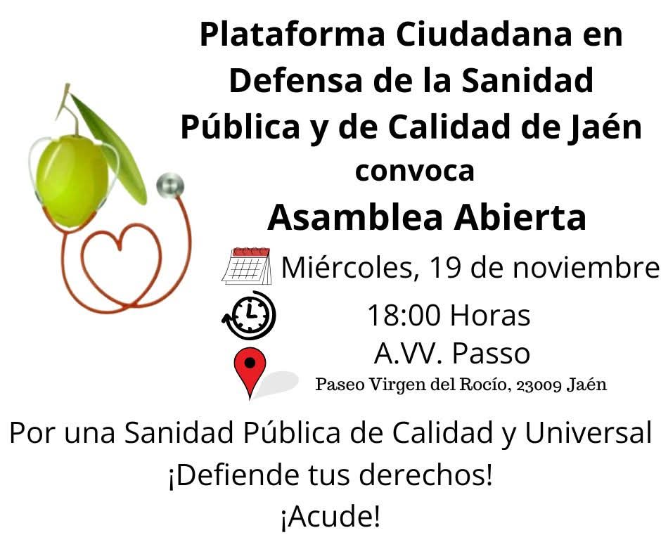 Nos vemos esta tarde. Sí tú no defiendes tú salud, no lo hará nadie. #SanidadPública