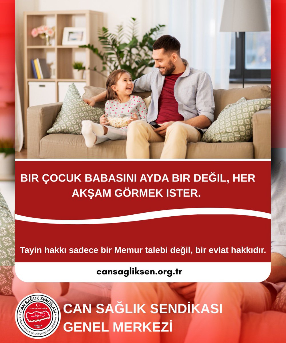 Bir çocuk babasını ayda bir değil, her akşam görmek ister…

Üniversite memurlarının tayin hakkı, bir lütuf değil; aile bütünlüğünün, evlatların en temel hakkıdır.

Aileler parçalanmasın, çocuklar babasız büyümesin.

#MerkeziTayinHakkıArtıkŞart