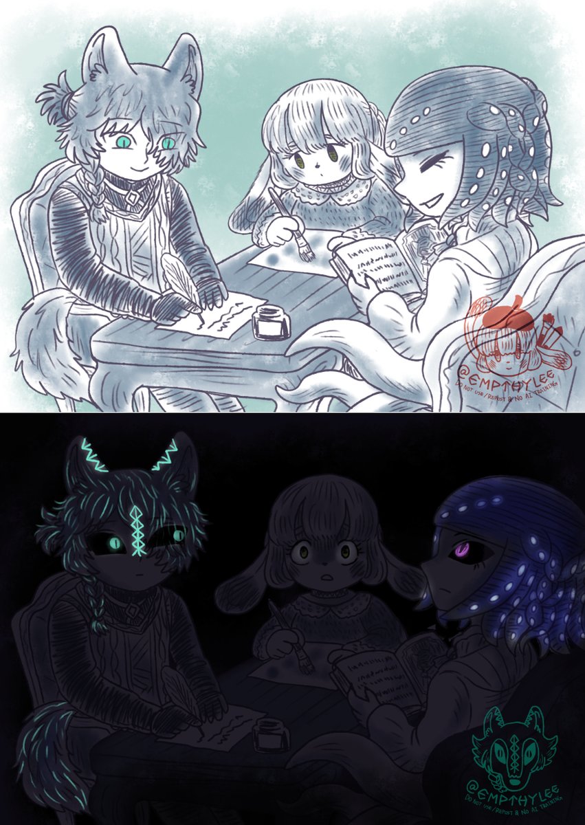 [OCs] Suddenly everything went black💡
Just want to show the glowing parts on Ván and Klara.