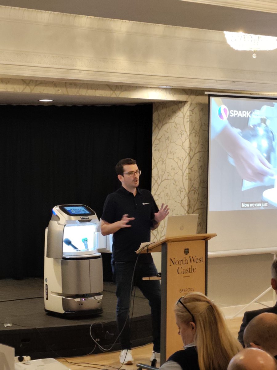 SparkEPOS's tweet image. Our team, Anthony and Fergus are at the @bespokehotels Annual Conference.

Fergus delivered an insightful talk on how service and cleaning robots are reshaping hotel operations.

Book a free demo today!

#UKHospitality #HospitalityInnovation #HospitalityRobots
