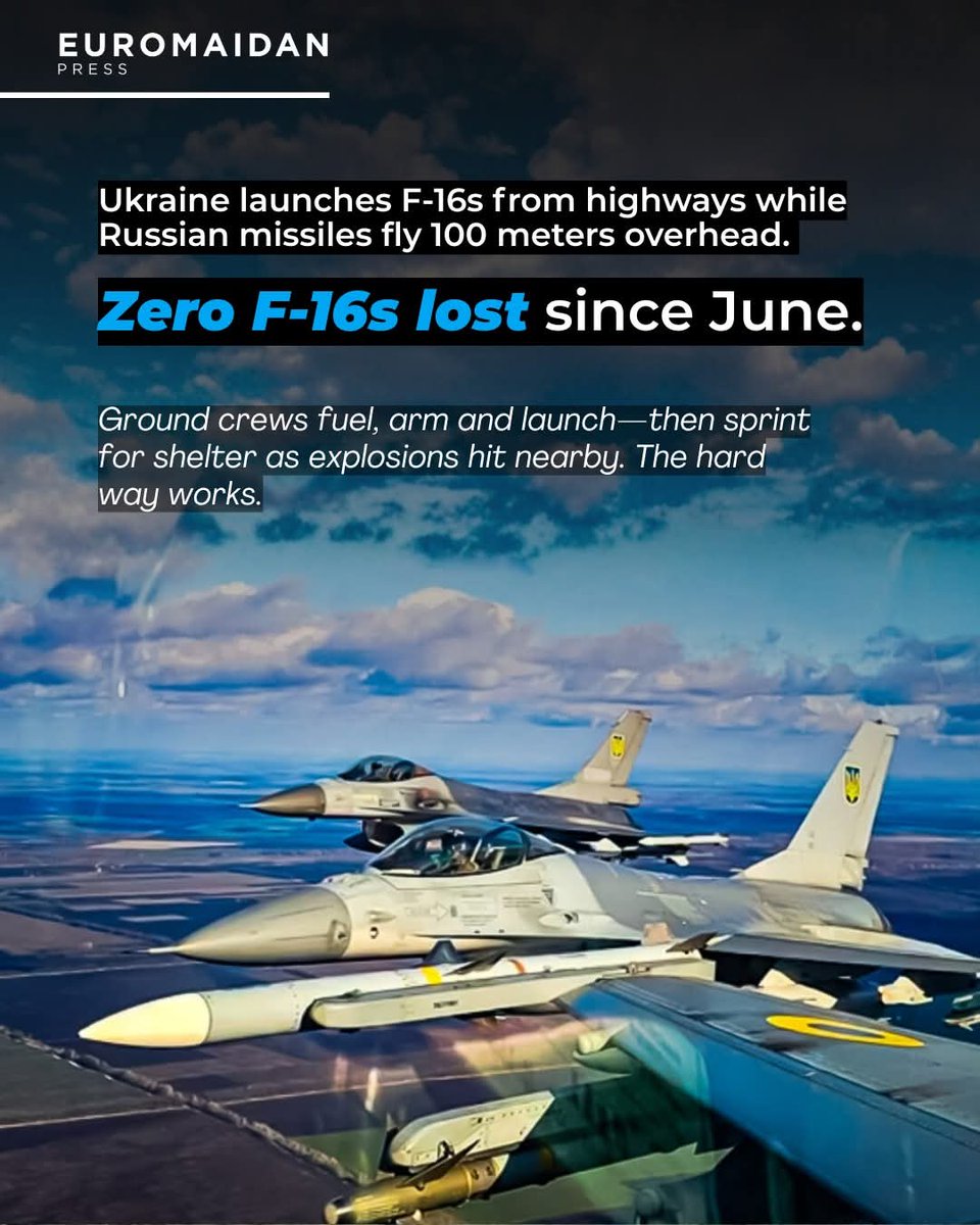 Makalede yazdığına göre:

Ukrayna, operasyonların ilk 10 ayında dört F-16 kaybetti. Yer ekipleri, Rus füzelerinin gelmekte olduğu otoyol pistleri değil, NATO’nun tertemiz hava üsleri için tasarlanmış jetlerle çalışmayı öğreniyorlardı. 

Şimdi? Hazirandan beri sıfır F-16 kaybı.