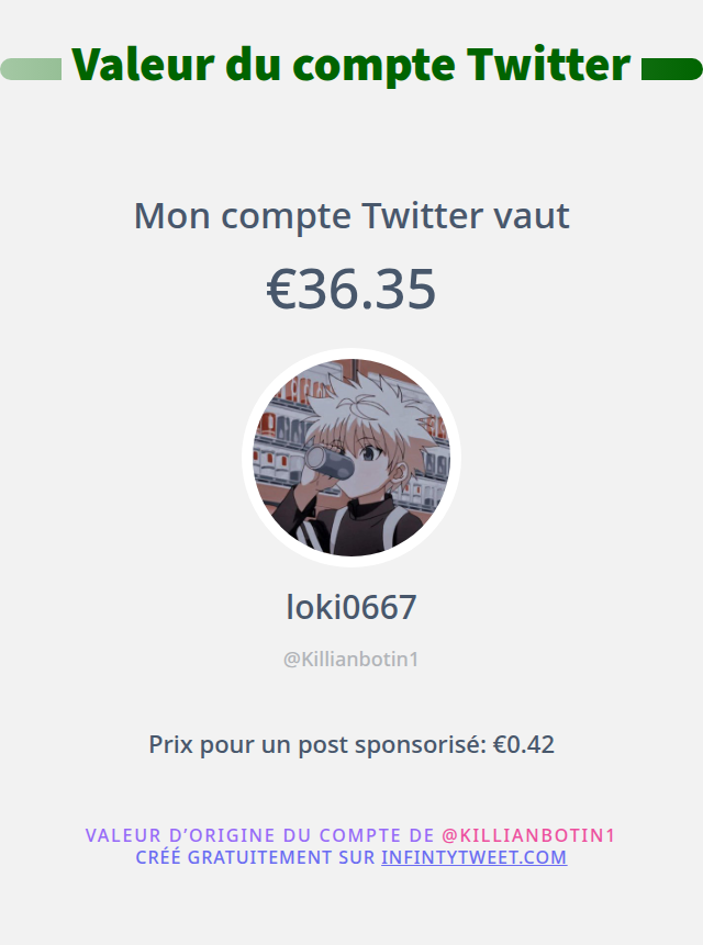 Killianbotin1's tweet photo. Mon twitter vaut: €36.35

➡️ https://t.co/DU7su0xJJd https://t.co/tQgmBQ0zON
