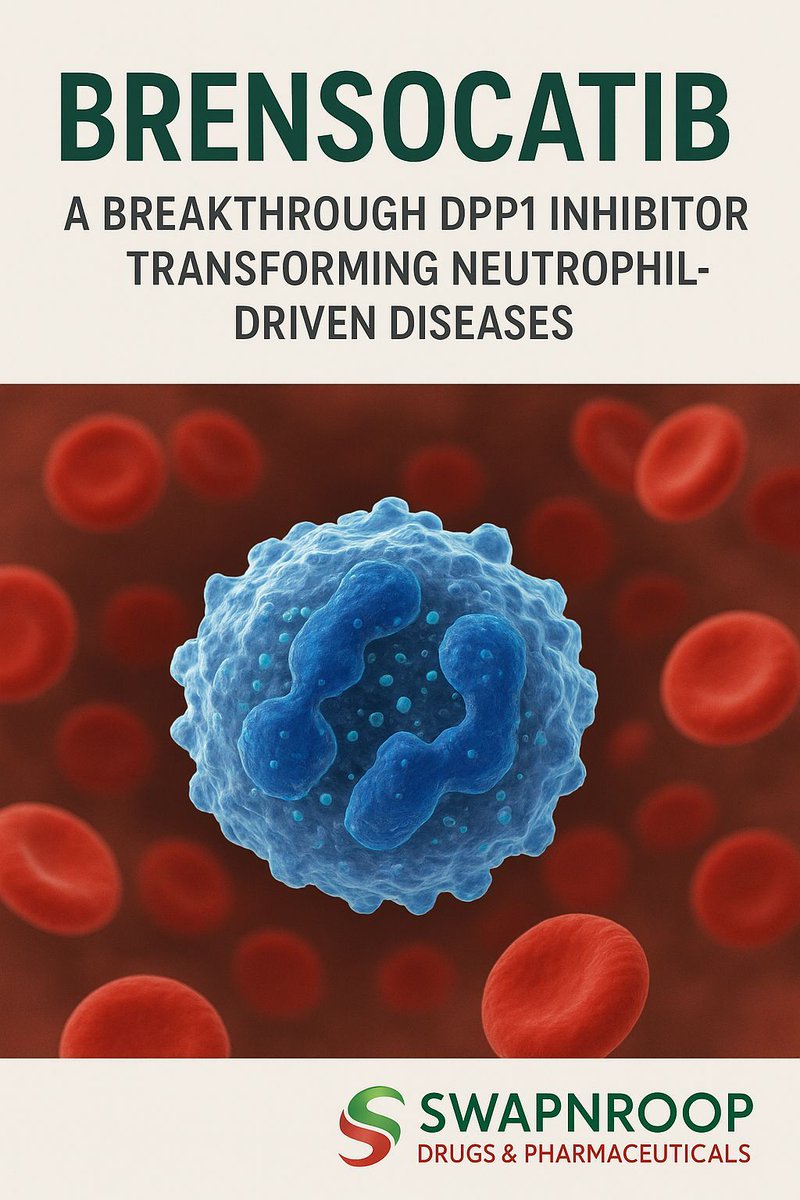 💊🧬 Brensocatib – A Breakthrough DPP1 Inhibitor Transforming Neutrophil-Driven Diseases
🌍 Innovating Advanced Therapeutics | Swapnroop Drugs &amp; Pharmaceuticals

Chronic inflammatory and neutrophil-driven diseases continue to challenge modern medicine — but science is evolving