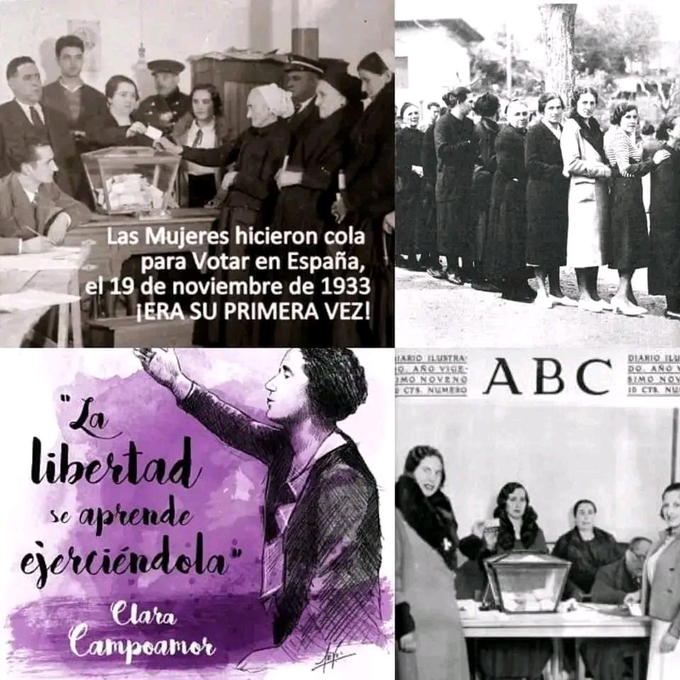 ✍️ LAS MUJERES VOTARON POR PRIMERA VEZ EN ESPAÑA en unas #EleccionesGenerales 1933

 #TalDiaComoHoy 

✒️Nuestro reconocimiento a todas aquellas q lucharon xla libertad,la justicia social y la democracia 

#NoOlvido 
 #Feminismo 
#DíasParaCelebrar 
#19novembre #19Nov