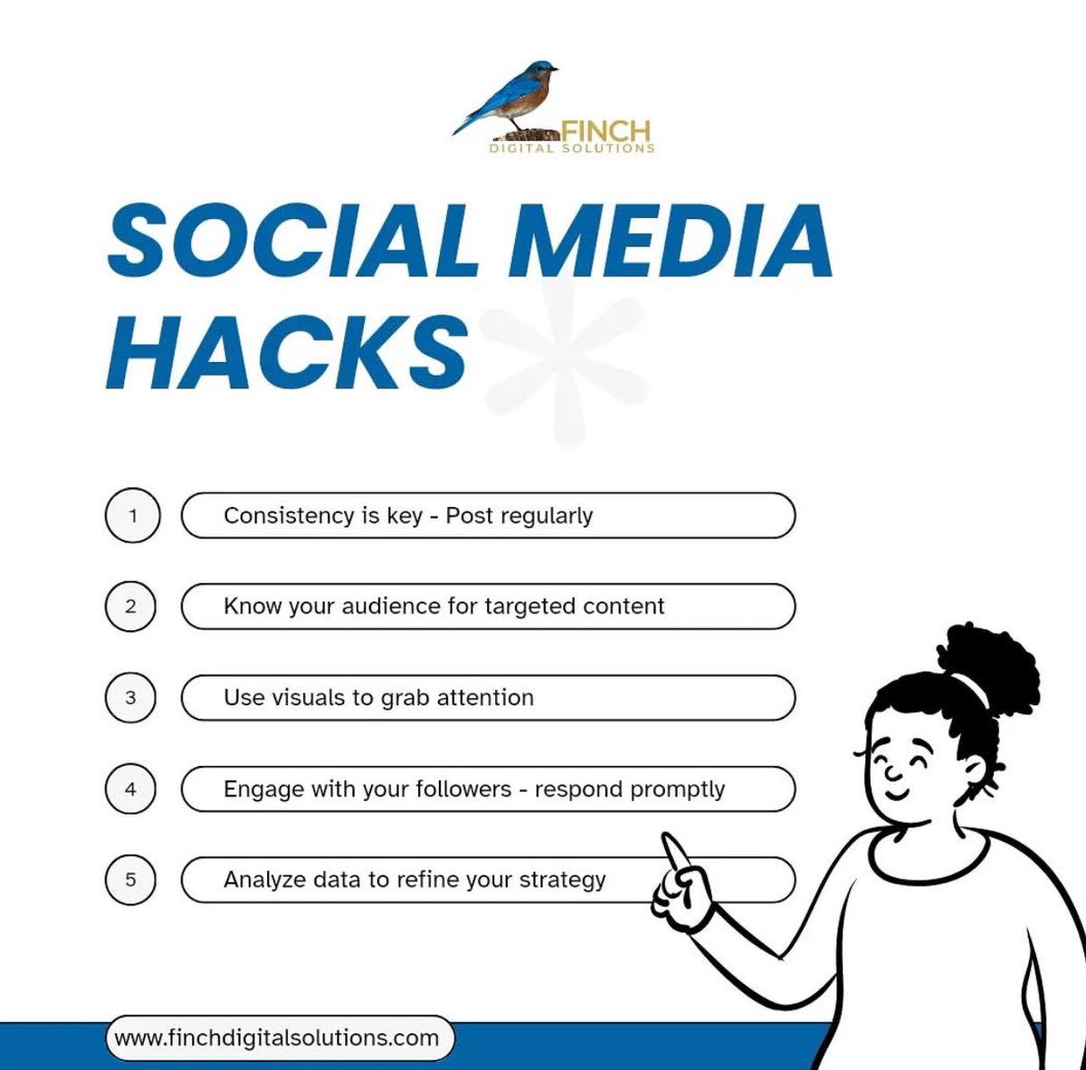 finch_digital's tweet image. Level up your social media game with simple hacks that actually work. Consistency, visuals, engagement — the formula is right here.

#SocialMediaHacks #DigitalTips #ContentStrategy #SocialMediaGrowth #MarketingBasics