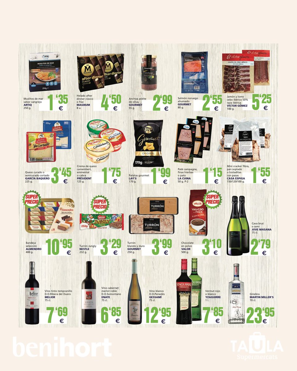 👀😮Des d'avui i fins al 16 de desembre pots estalviar al nostre #supermercat amb aquesta selecció de productes a preus especials.

🛒 I recorda! Per compres superiors a 10€ tindràs una participació per al #sorteig del carro del mes, valorat en més de 50€.