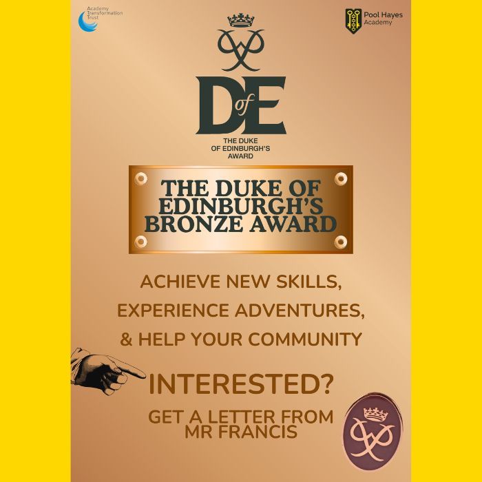 Are you in Year 9 or 10? Want to achieve new skills, experience adventures and help your community? The Duke of Edinburgh Bronze Award may be for you! For more information, please see Mr Francis in PE or HoY 11 Office 🏅