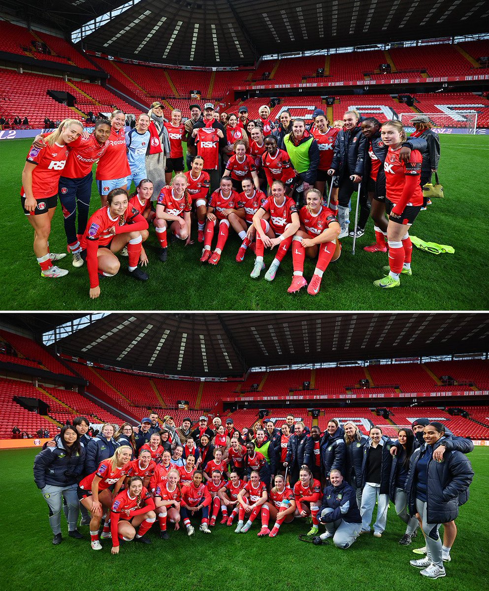 CAFCWomen's tweet image. Thank you to the Ted Lasso team for coming down to The Valley on Sunday 🫶

#cafc