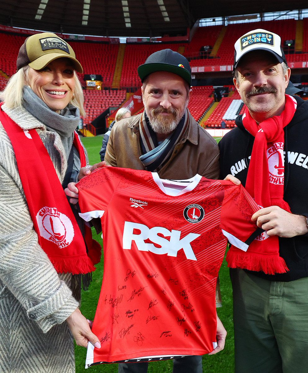 CAFCWomen's tweet image. Thank you to the Ted Lasso team for coming down to The Valley on Sunday 🫶

#cafc
